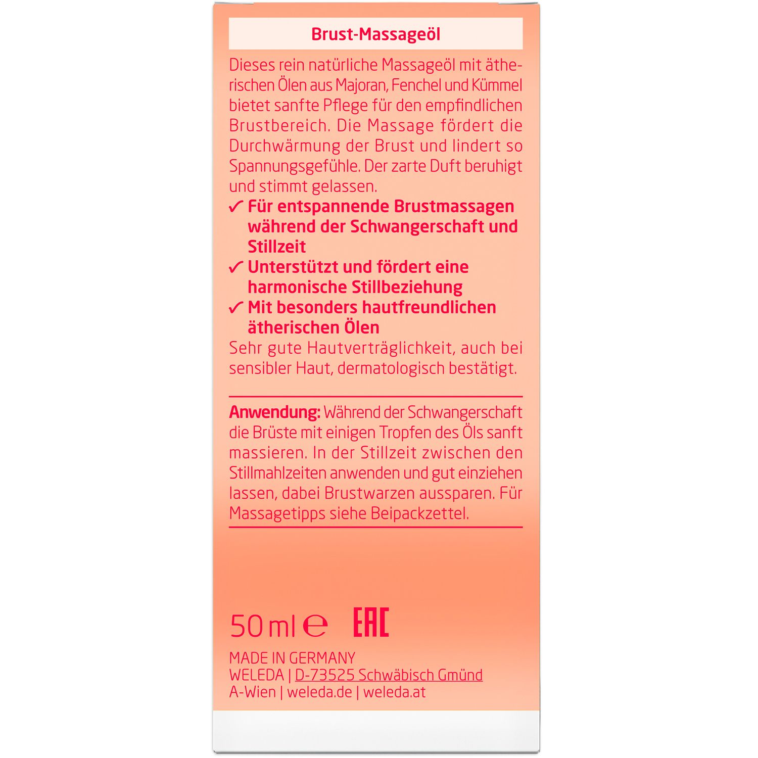 Weleda Brust-Massageöl - sanfte Massagen fördern die Durchwärmung und  lindern so Spannungsgefühle
