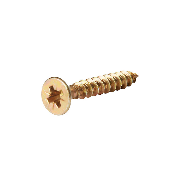 Vis à bois pozidriv tête fraisée zinguée jaune 3x30 mm - 100 pièces