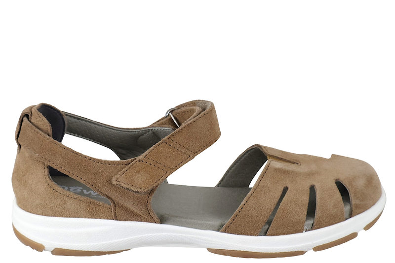 NEW FEET SANDAL I SANDFARVET RUSKIND MED LUKKET TÅ