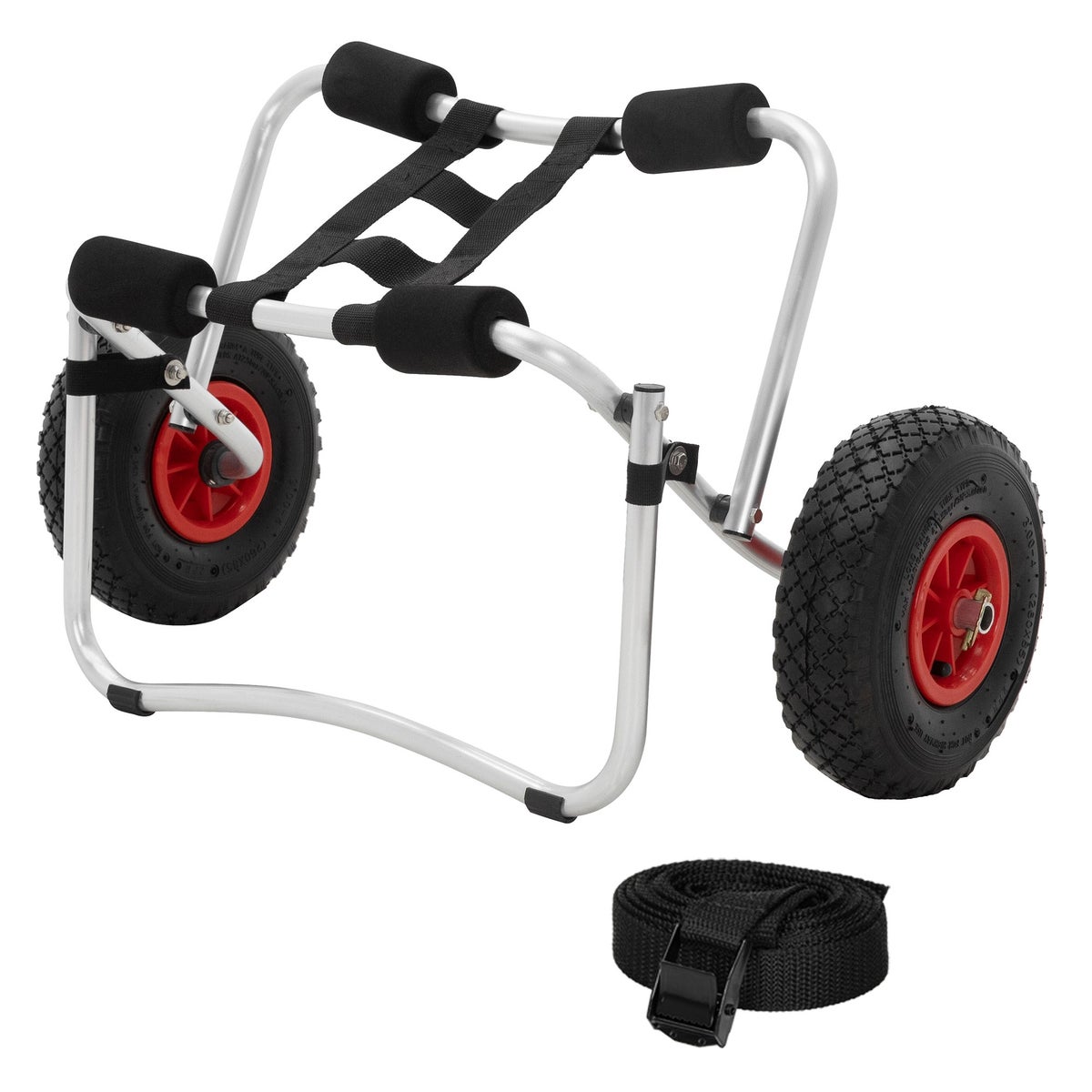 ECD Germany Opvouwbare kajak- en kano-trolley, aluminium, 72x32x46 cm, tot 70 kg, incl. accessoires, botentrolley, kajak- en kano-transporttrolley, surftrolley, boottrailer, opvouwbare boot, SUP, surfplanktransport