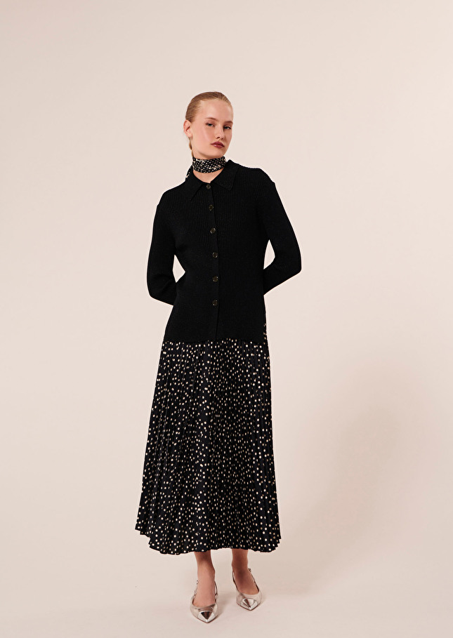 Cardigan Glossienoir en laine et lurex