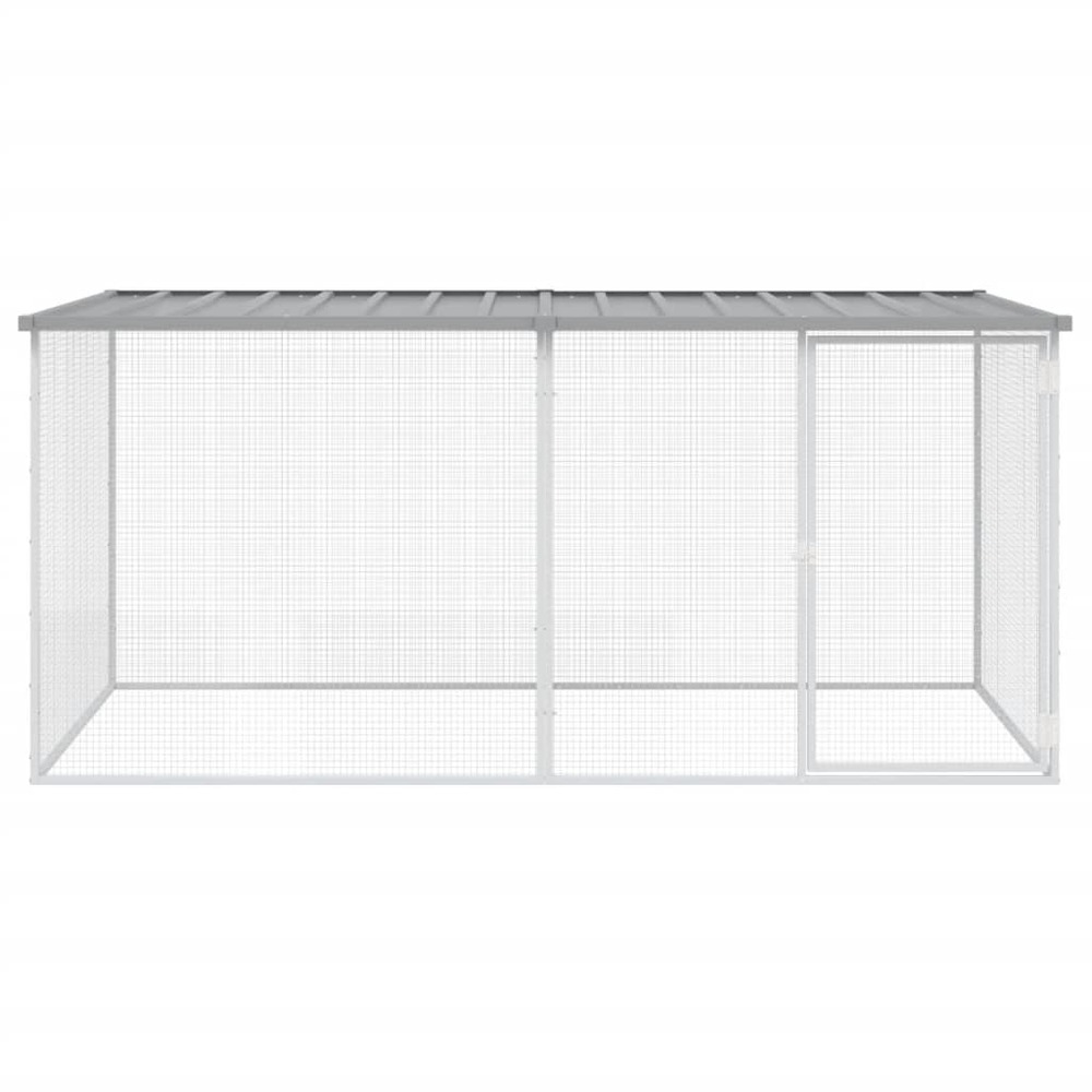 Poulailler avec toit gris clair 203x98x90 cm acier galvanisé