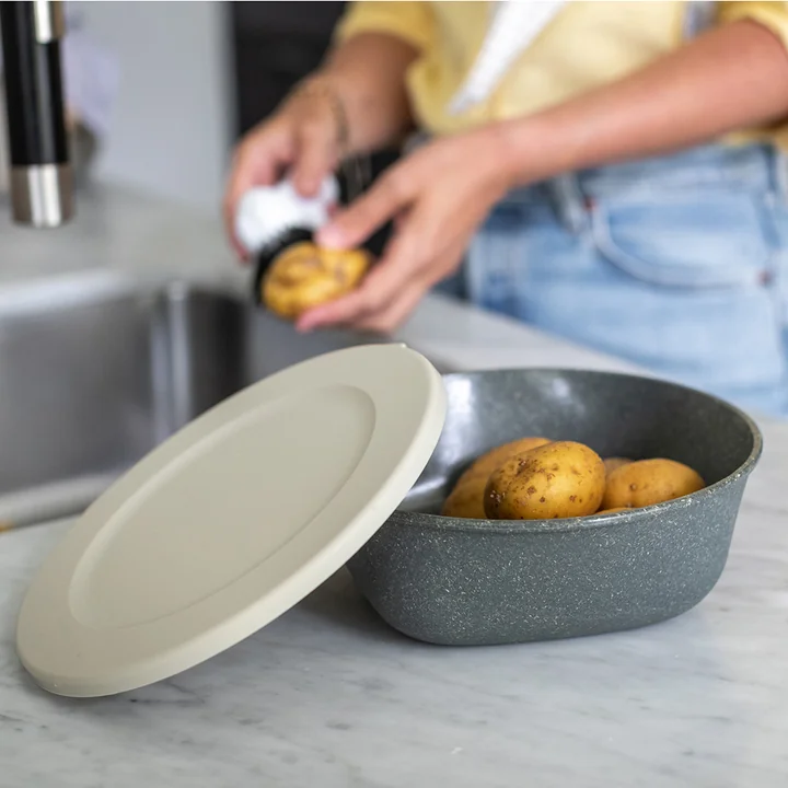 Koziol - Connect Vorratsdose mit Deckel, 1,3 l, nature ash grey