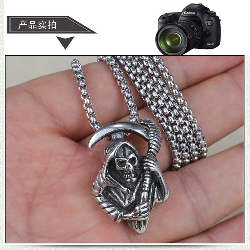 Prushia - Roestvrijstalen Grim Reaper hanger ketting