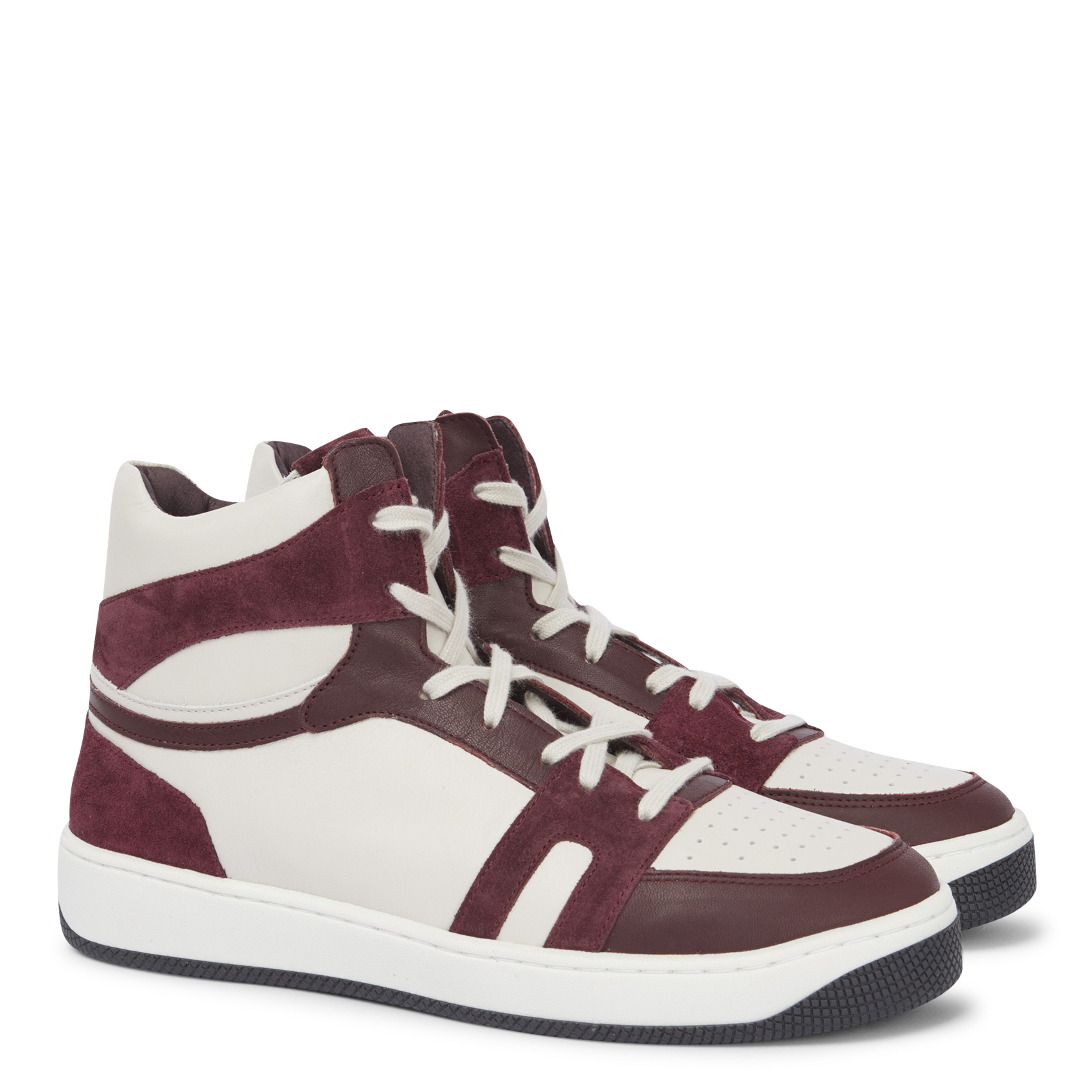 LUCAS - Baskets montantes en cuir | Rouge