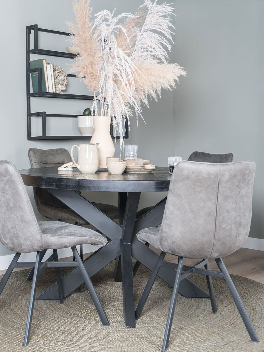Eettafel Bob Zwart Mangohout ø130 cm