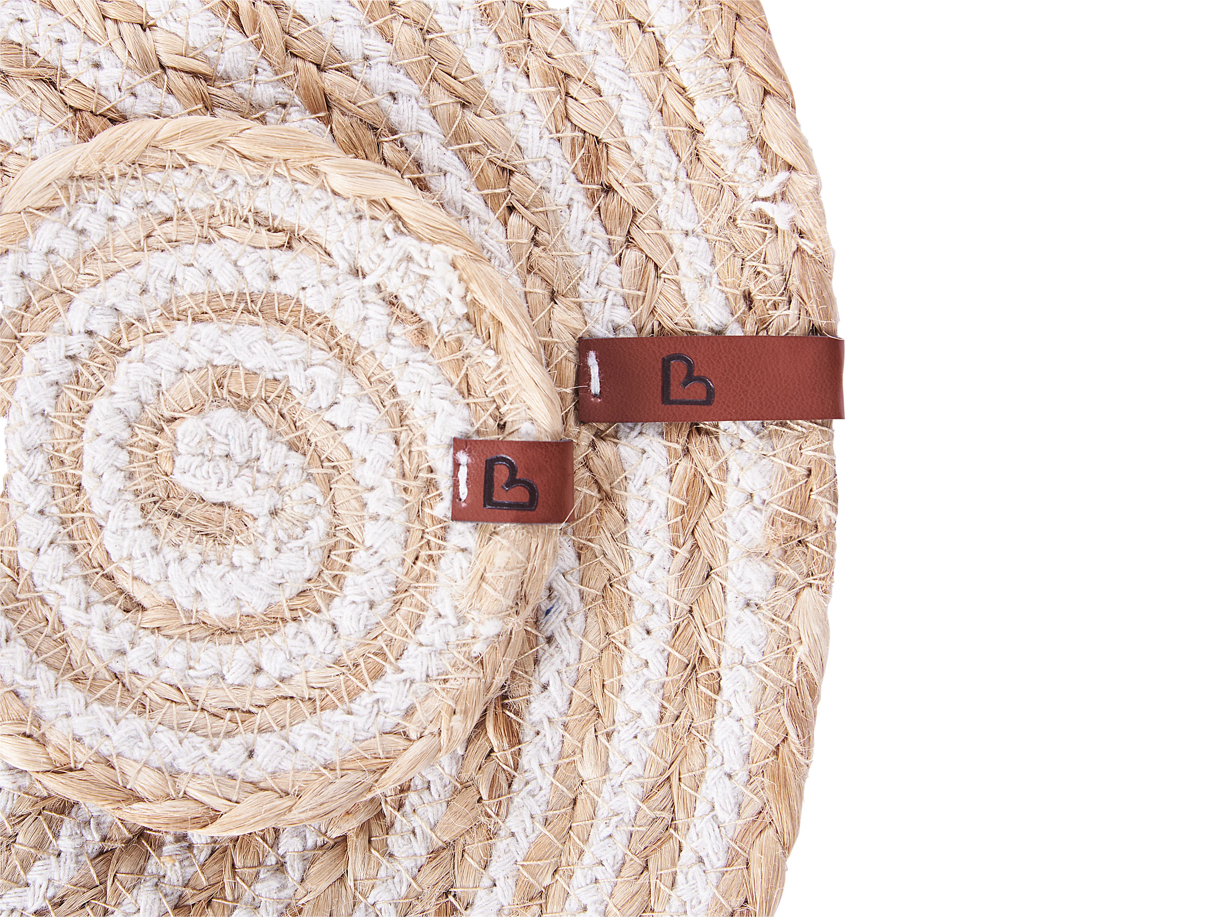 Placemats en onderzetters set QUININE Natuurlijk Jute