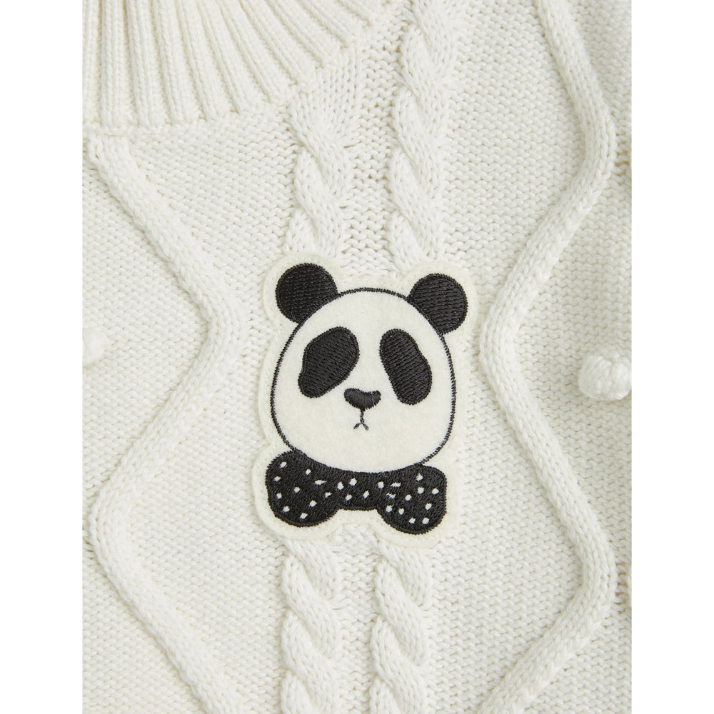 Køb Mini Rodini Offwhite Panda Texture Strik Sweater