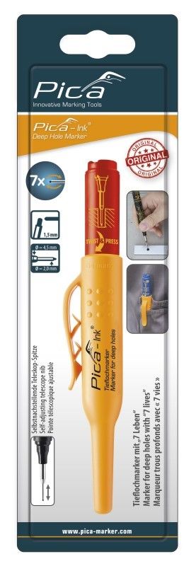 Pica 150/40 Markeerstift voor diepe gaten rood