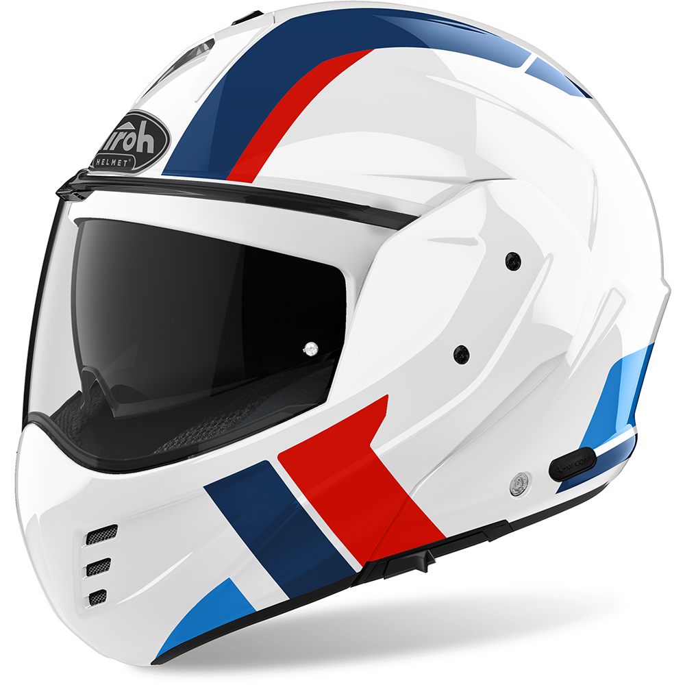 Airoh - Casque Mathisse Explorer Blanc brillant / Bleu / Rouge