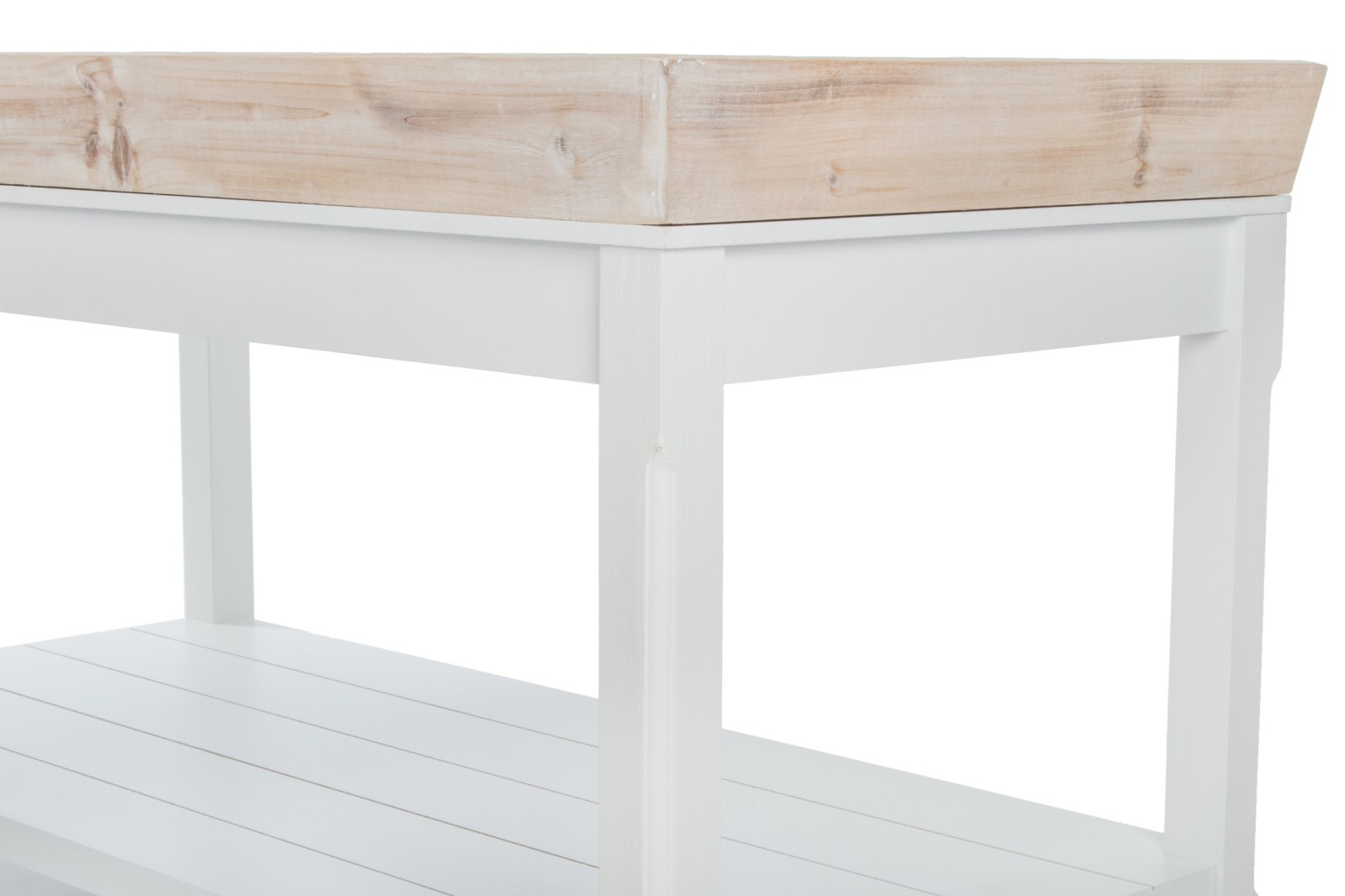 Beistelltisch - weiß - abnehmbares Tablett - 100 cm breit