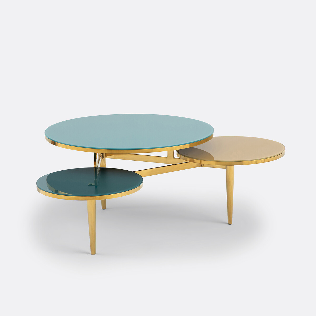 LA REDOUTE INTERIEURS<br>Mesa de centro com 3 tampos de vidro temperado Ruben