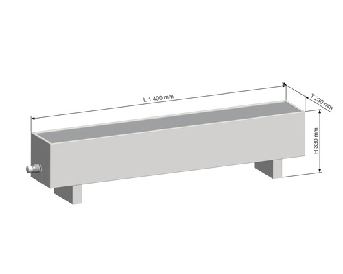 Vrijstaande convectorradiator KORALINE Optimal LKO H 330 x L 1400 x D 230 mm wit incl. voeten