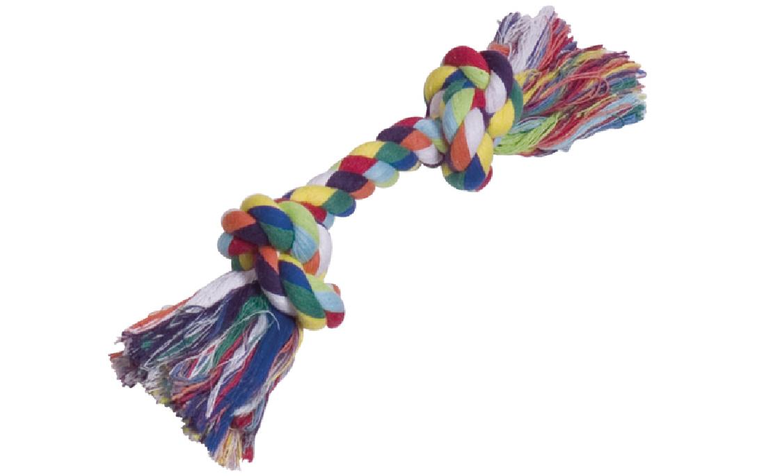 Hunde-Spielzeug Knotenseil, MehrfarbigSpielseil für Hunde - 29 cm