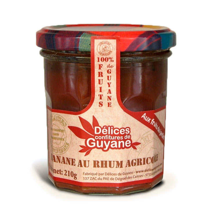 Confiture de banane au rhum agricole de Guyane