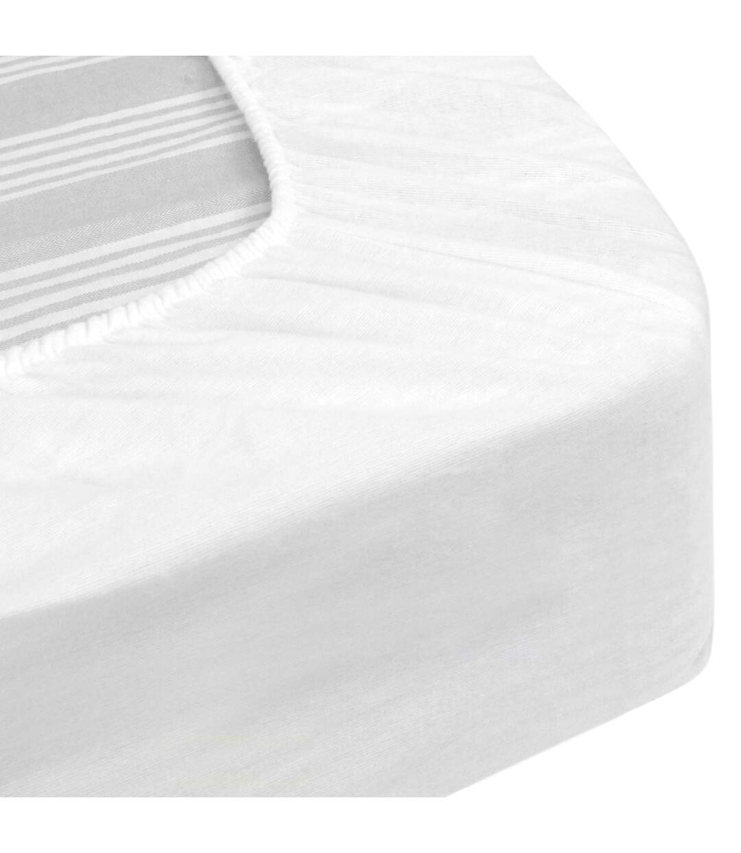 Protège matelas 200x200 cm Bonnet 40cm AUBIN coton gratté 2 faces environ 220g/m²