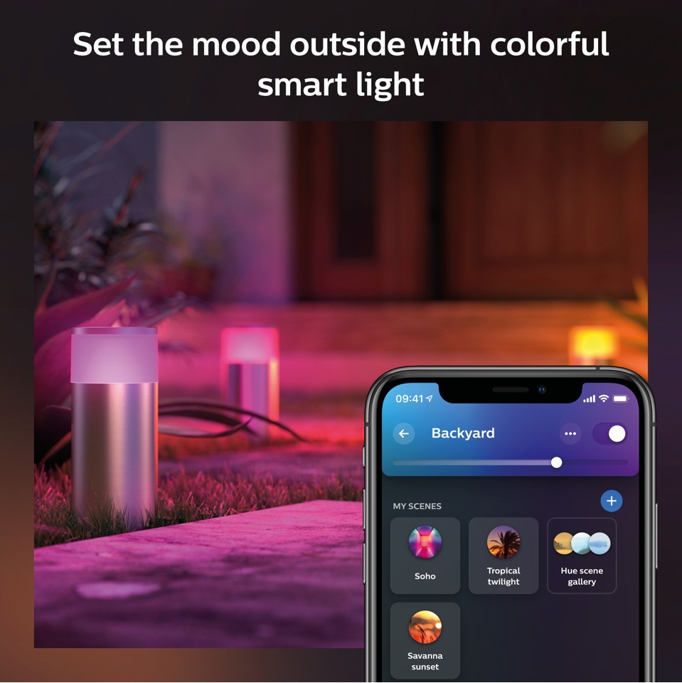 Philips Hue - Calla Outdoor Pedestal - White & Color Ambiance - S