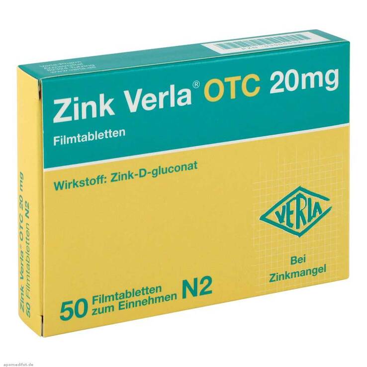Zink Verla® OTC 20 mg Filmtabletten, 50 St
