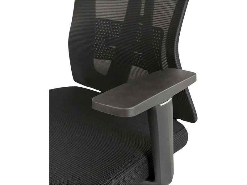 Contini Bürostuhl ErgoFlex Schwarz Drehbarer Stuhl mit Armlehnen und Kopfstütze