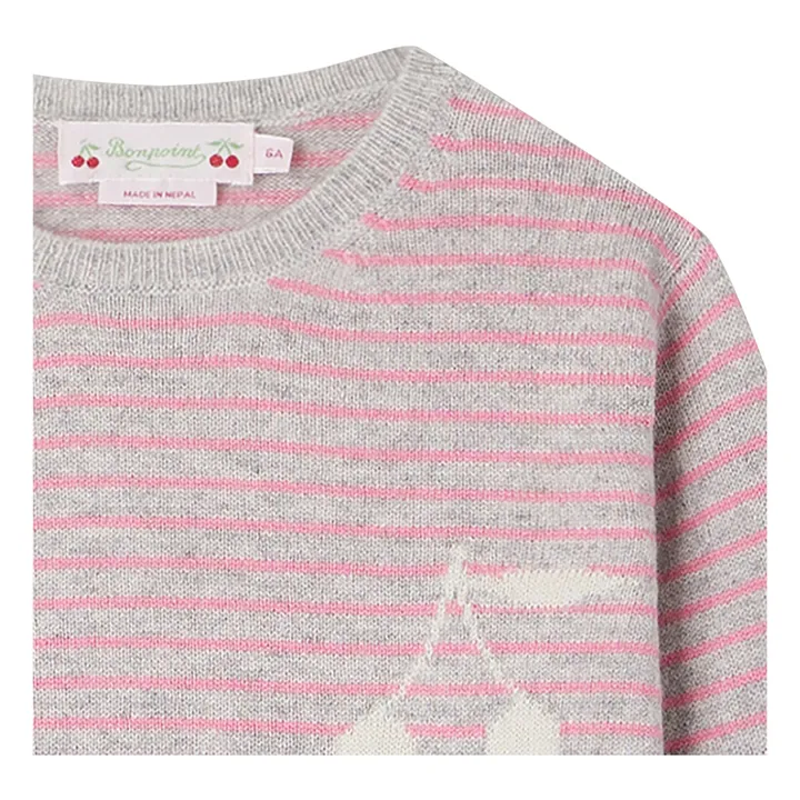 Bonpoint Pull Cachemire Rayé Brunelle | Rose