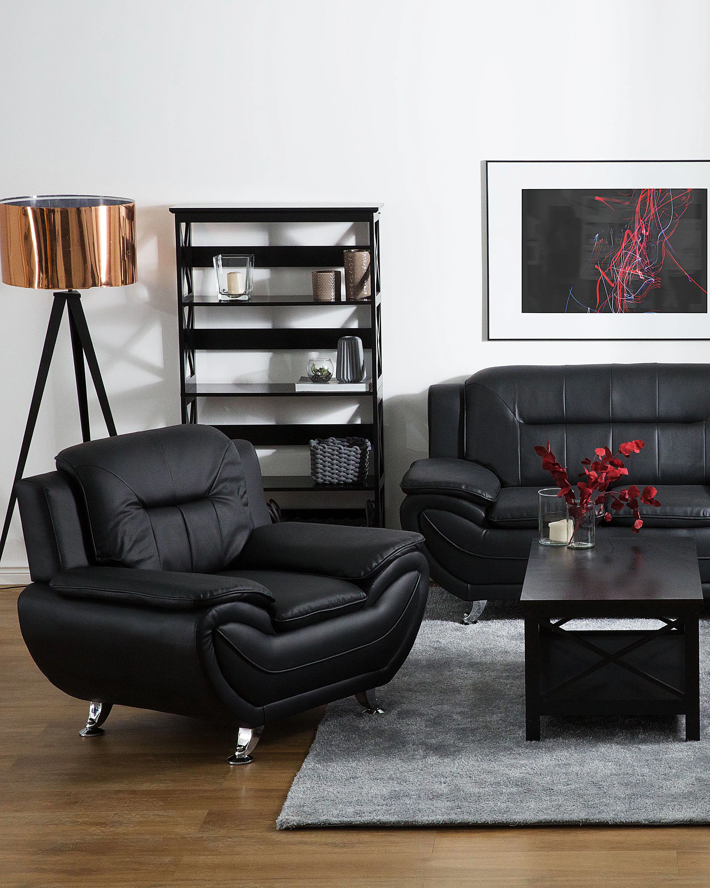 Fauteuil LEIRA II Kunstleer Zwart