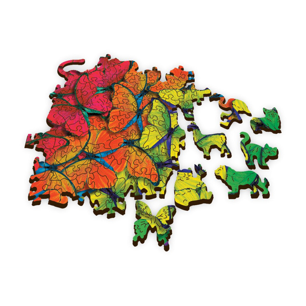 Puzzle Wood Craft - Rainbow Butterflies - 500 Pièces