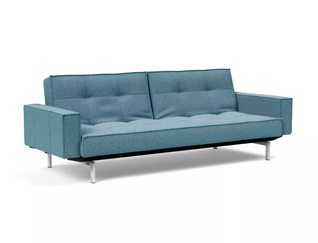 Schlafsofa mit Armlehnen Splitback Chrom