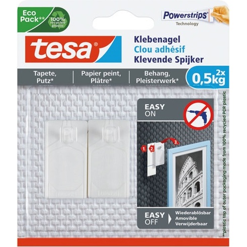 Powerstrips Clou adhésif pour papier peint et plâtre,
