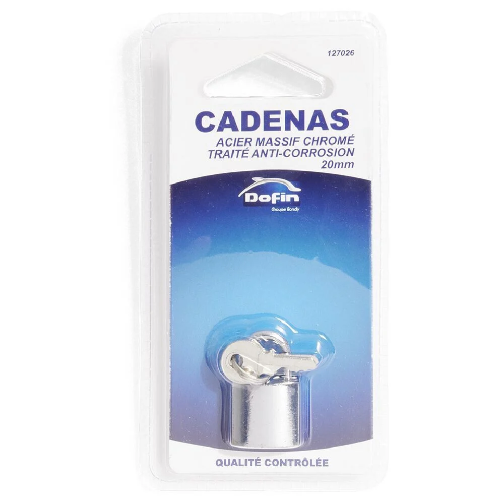Cadenas en acier gris chromé de 20 mm - 2 clés