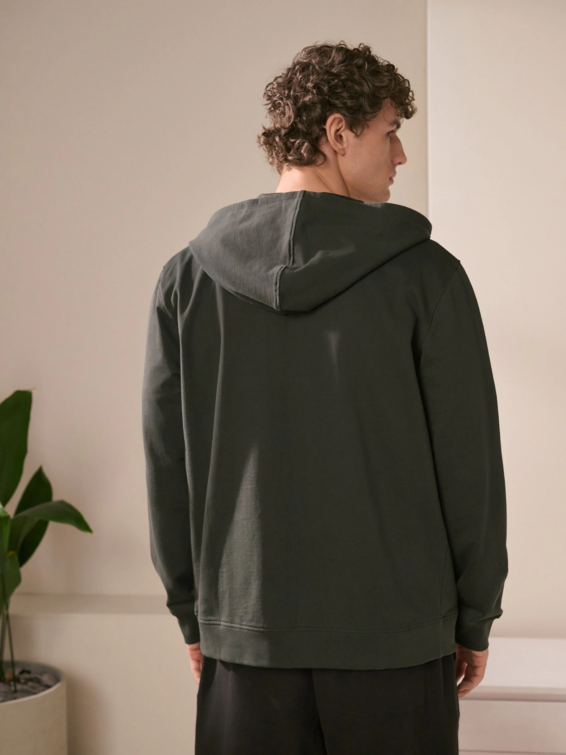 Kakigroen - Lichte hoodie met rits
