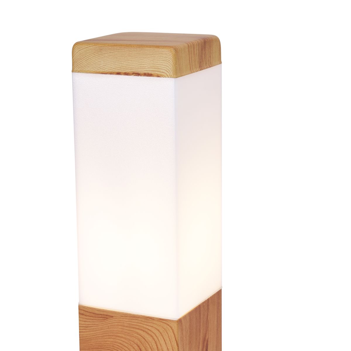 Moderne staande buitenlamp staal met hout print 80cm IP44 - Malois