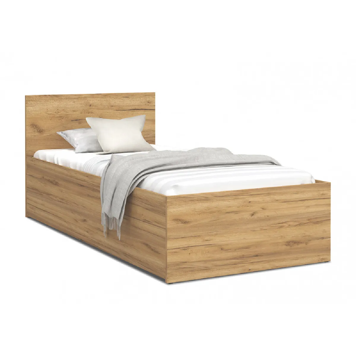 Kids Literie Lit Panama 90x190 - Sommier inclus Chêne