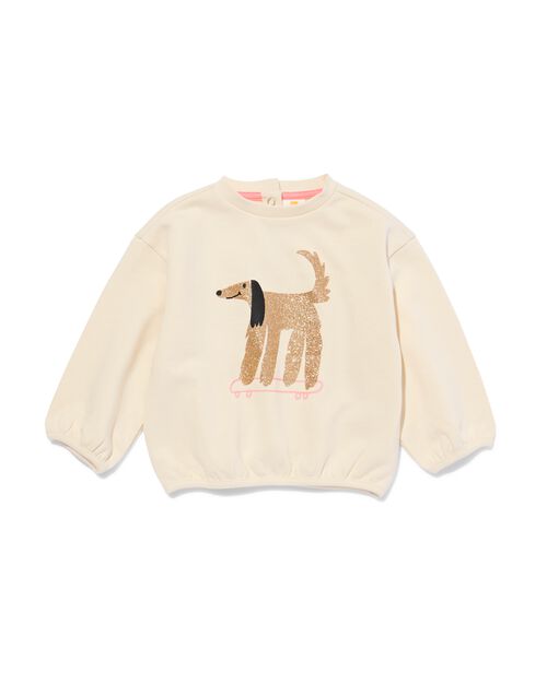 sweat chiens pour bébé écru