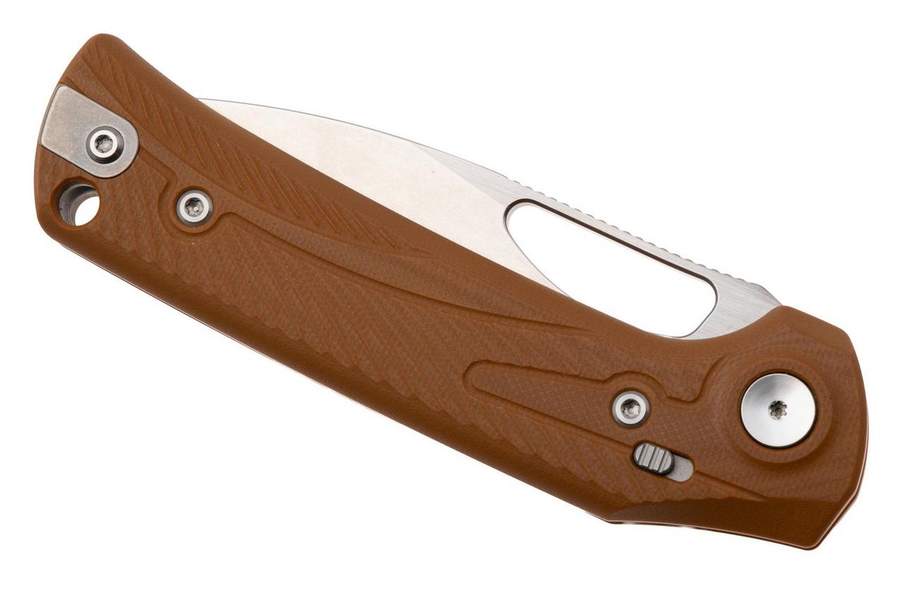 Reate PL-XE Stonewashed Nitro-V, Tan G10, zakmes