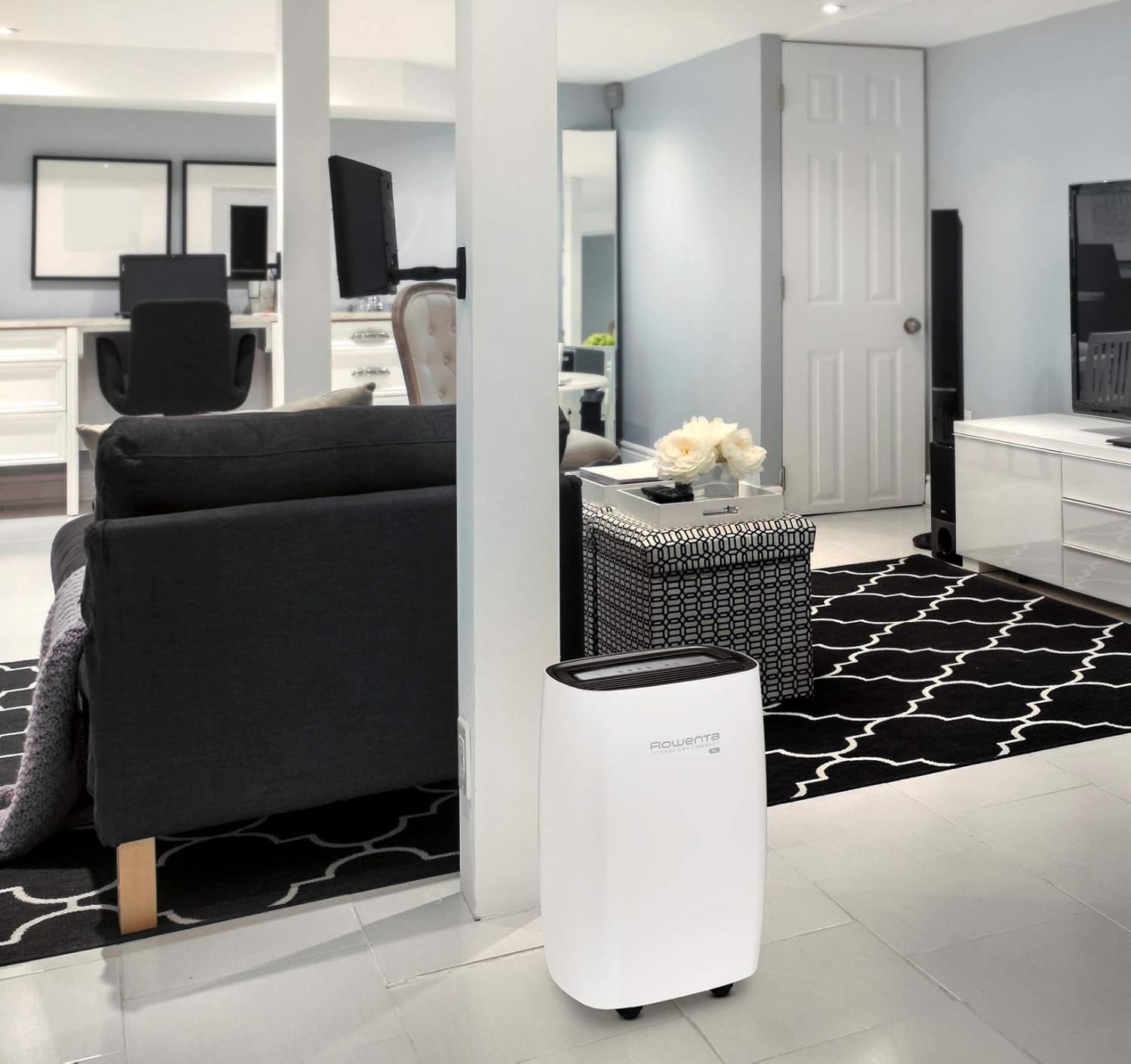 Rowenta Déshumidificateur Intense Dry Compact DH4236 16 L, avec mode de déshumidification automatique à 3 programmes, fonction Linen Dry, filtre, compact, fonctionnement silencieux
