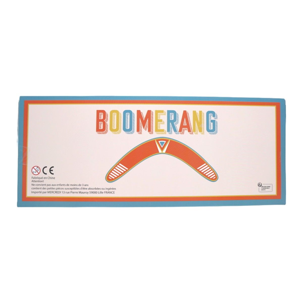Boomerang orange en bois Mercredi et Patati