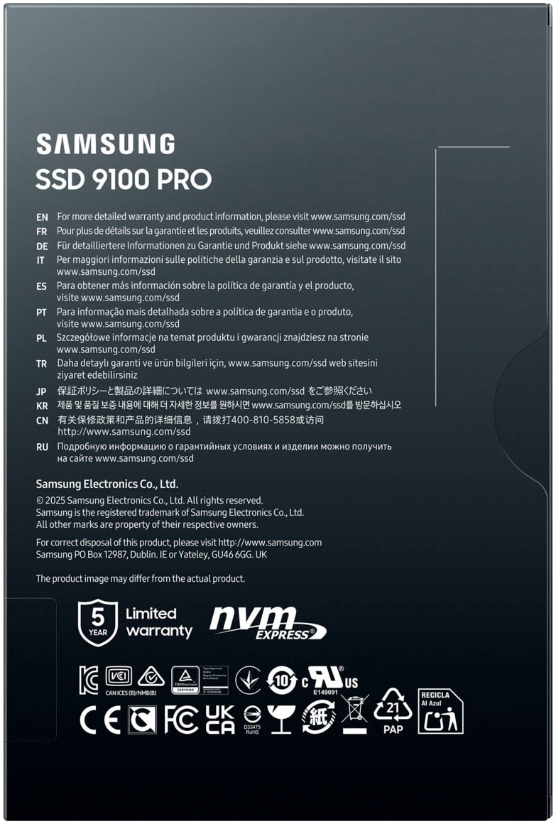 Samsung interne Gaming-SSD »9100 PRO SSD 1TB« 1000 GB Anschluss M.2 PCIe