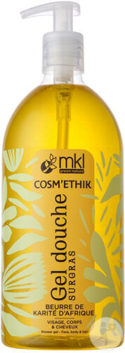 MKL Green Nature Cosm'Éthik Beurre De Karité Afrique Bio Shampoing Douche Cheveux Flacon-Pompe 1l