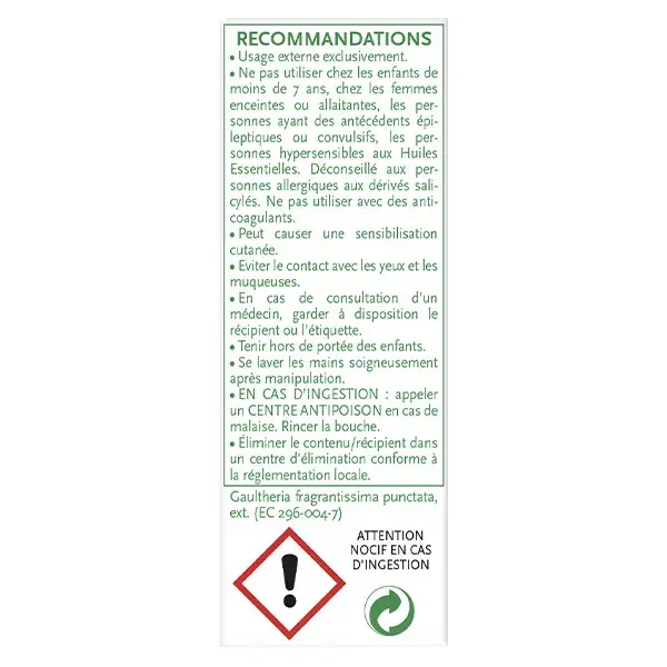 Óleo Essencial de Wintergreen Orgânico Phytosun Arôms 10ml