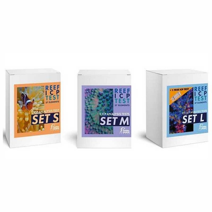 Conjunto FM REEF ICP L, pacote com 3 testes ICP + 1 teste ICP GRÁTIS