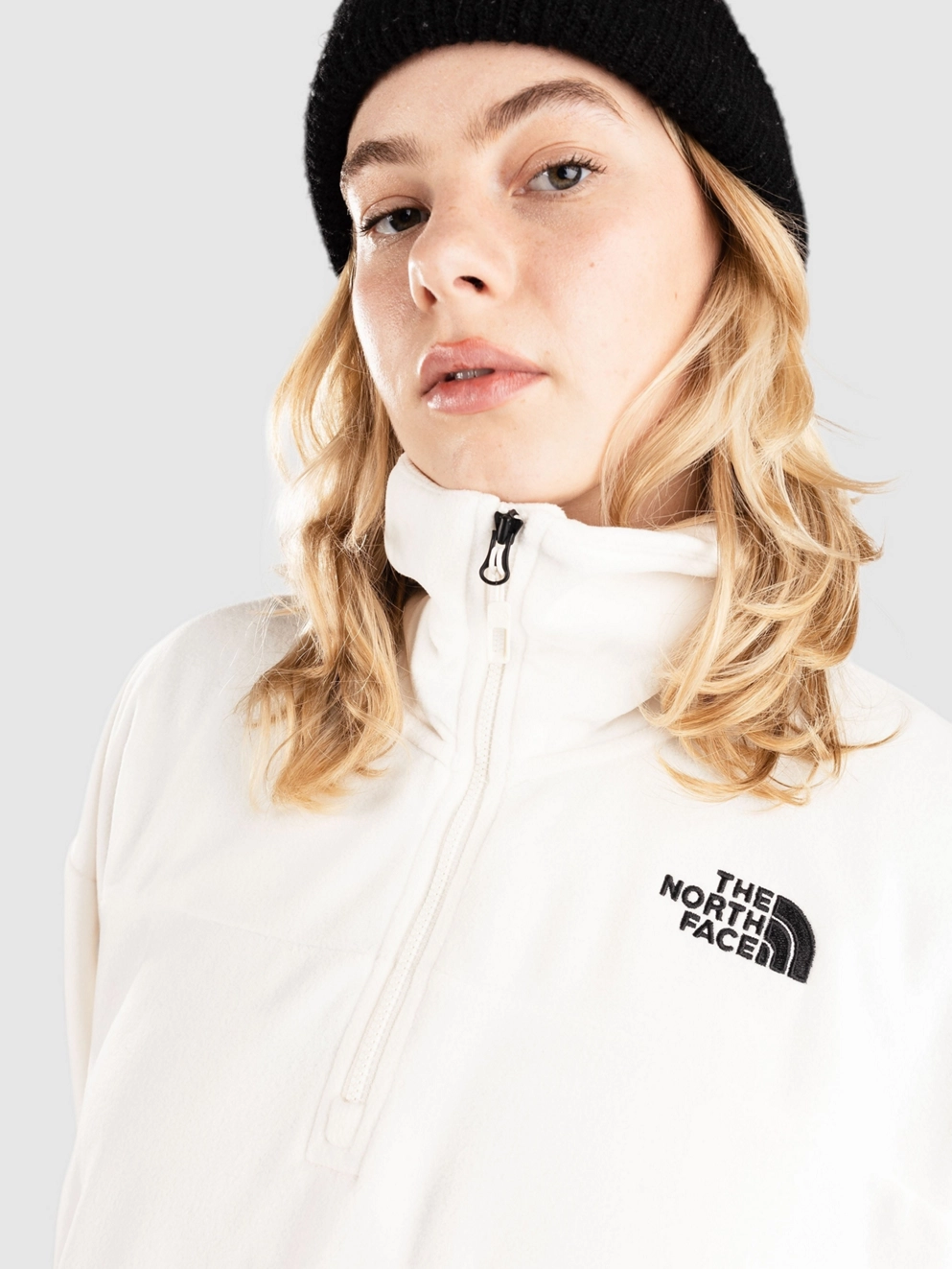 THE NORTH FACE 100 Glacier Half Zip Fleece Jacket white dune