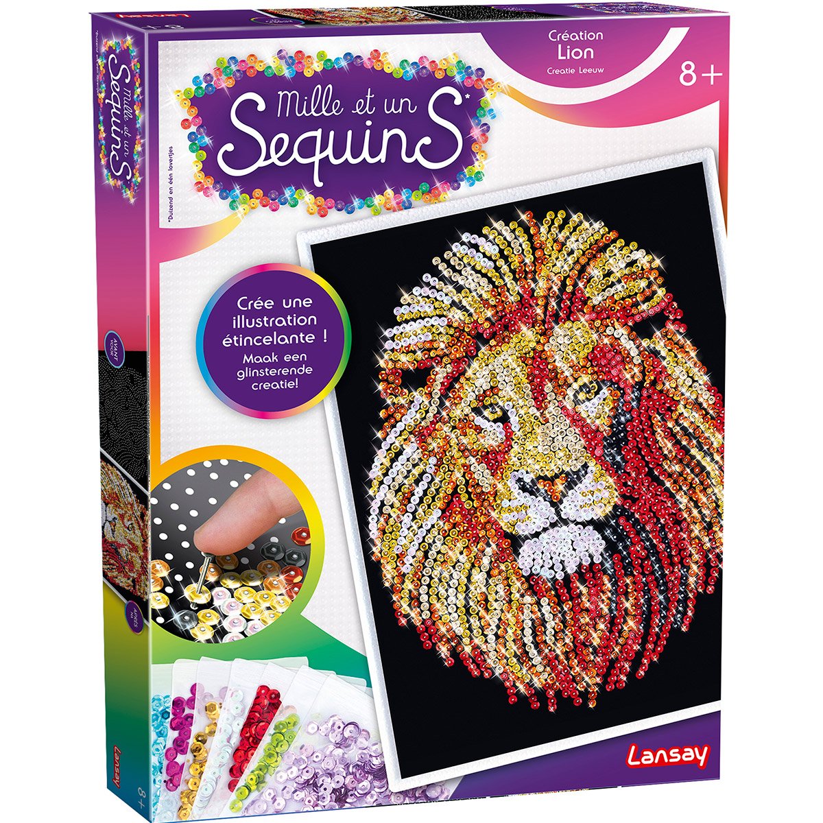 Coffret créatif mille et un sequins lion