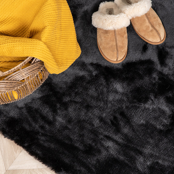 Zachte Hoogpolige loper - Comfy Supreme Zwart