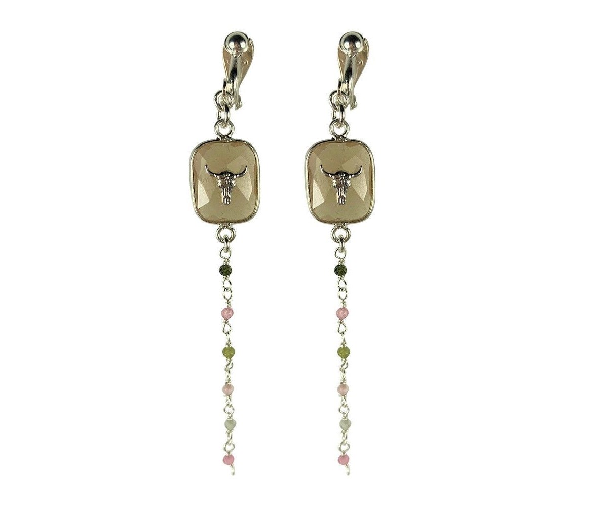 Boucles d'oreilles clips Trikonasana Argent