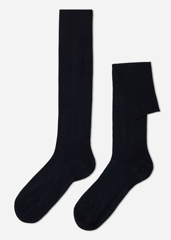 Meias compridas masculinas com cashmere