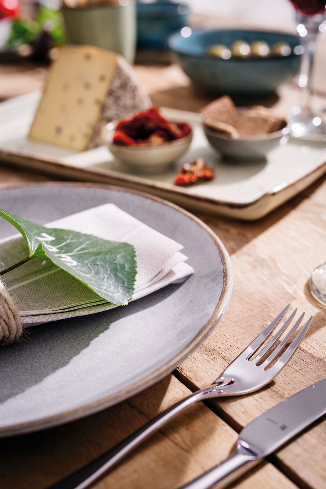 CreaTable Servierplatte NATURE COLLECTION steingrau
