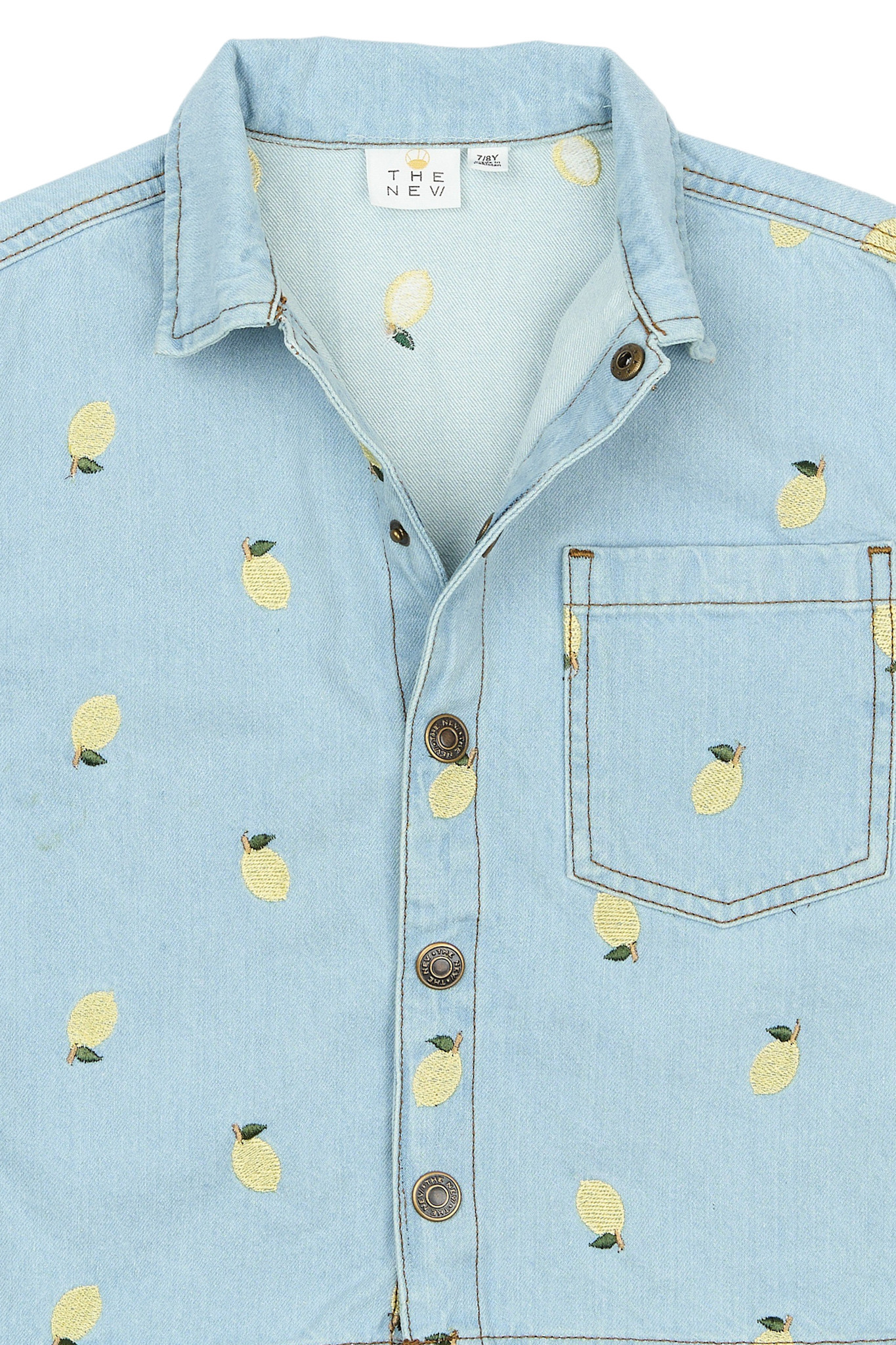 The New The New blouse Sia light blue denim emb