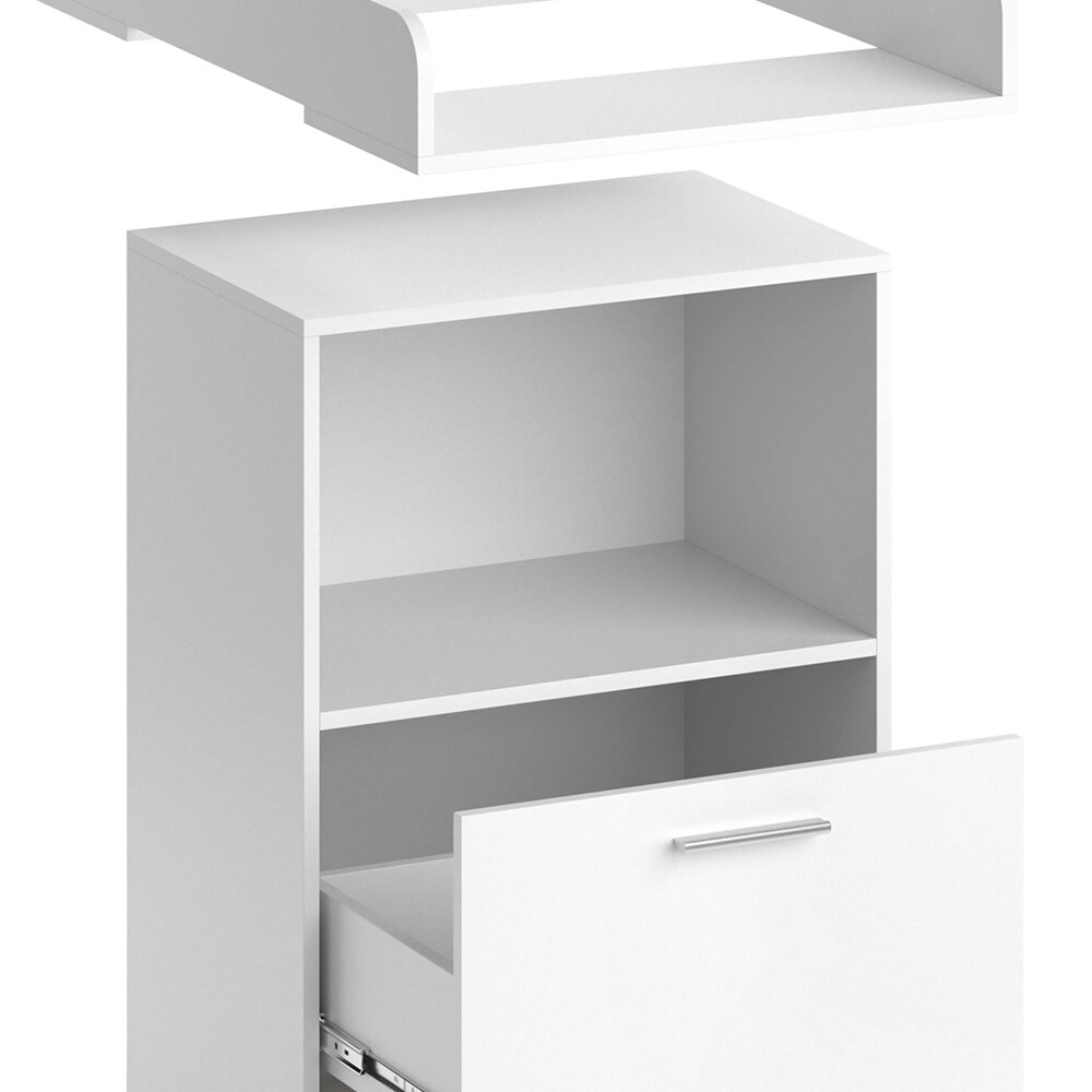 Vicco Wickeltisch Wickelkommode Wickelschrank Leo Wickelaufsatz Schublade Weiß