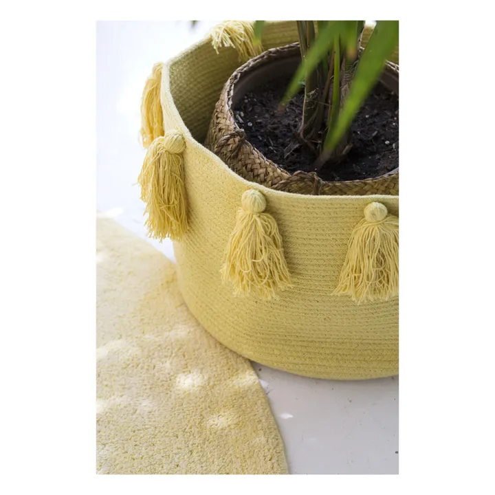 Lorena Canals Panier de rangement à pompons | Jaune pâle