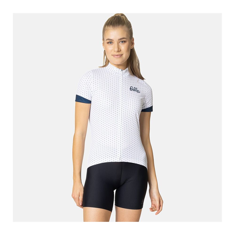 Odlo ESSENTIAL - Maillot Femme white/blue wing teal